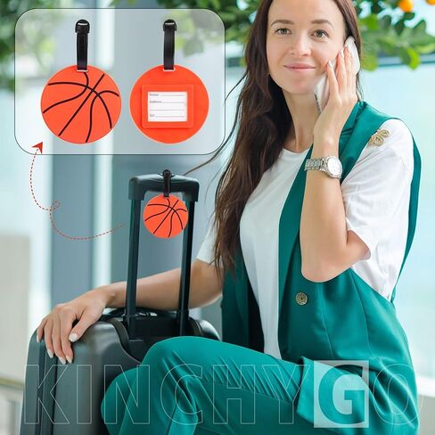 2 Pack Basketball Silicone Luggage Tags Funny for Travel Suitcases Backpacks Bags in Saudi Arabia