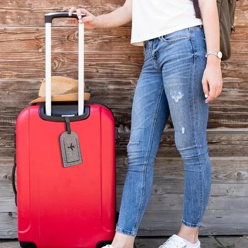 Bling Luggage Tags for Suitcases Sparkle Diamond Faux Leather Privacy Protection Bag Tags Travel Accessories Essential (2 - Pack), AB in Saudi Arabia