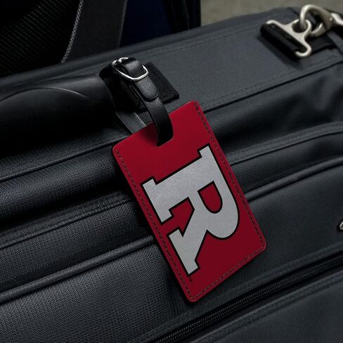 بطاقة تعريف جلدية مستطيلة تحمل شعار Rutgers Scarlet Knights وبطاقة تعريف للأمتعة in Kuwait