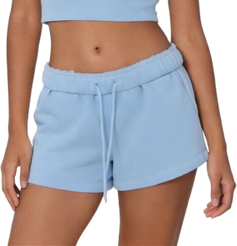Women Cute SweatShorts Low Rise Wide Leg Lounge Shorts Teen Girls Preppy Sweat Shorts Y2K Going Out Micro Bottoms in Saudi Arabia