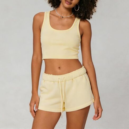 Women Cute SweatShorts Low Rise Wide Leg Lounge Shorts Teen Girls Preppy Sweat Shorts Y2K Going Out Micro Bottoms in Saudi Arabia
