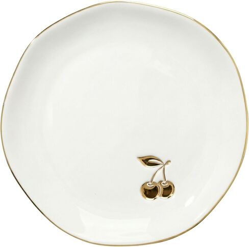 InnoBeta Cherry Gifts - 4.75" Handcrafted Ceramic Ring Dish with Gold Trim, Decorative Trinket Dish for Rings Earrings Necklaces in Saudi Arabia