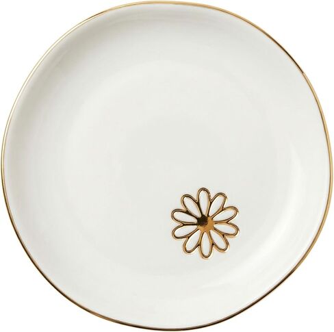InnoBeta Daisy Gifts for Women – 4.75" Handcrafted Ceramic Ring Dish with Gold Trim – Unique Birthday, Christmas, or Mother’s Day Gift for Flower and Nature Lovers in Saudi Arabia