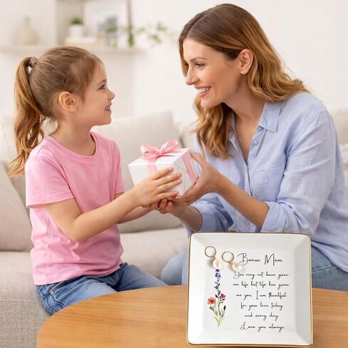Bonus Mom Jewelry Dish, Step Mom Floral Jewelry Tray, Birthday Mothers Day Stepmom Gift, Bonus Mother Gift Mother's Day, Step Mama Ceramic Ring Dish Plate, You Didn't Give Me Life but Life Gave Me You in Saudi Arabia