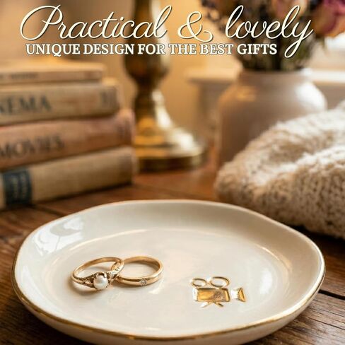 InnoBeta Movie Lovers Gifts for Women, Ceramic Jewelry Tray Decorative Trinket Dish for Rings Earring in Saudi Arabia