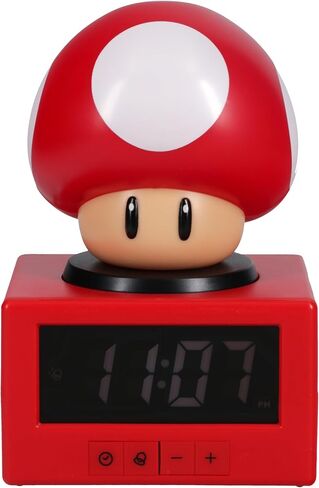 Paladone Super Mario Super Mushroom Alarm Clock with Night Light – Digital Clock, Tap Snooze, 16cm Tall, Official Nintendo Merchandise in Kuwait