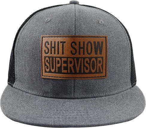 Funny Shit Show Supervisor Trucker Hat, Adjustable Shit Show Leather Patch Baseball Cap for Men Women in Kuwait