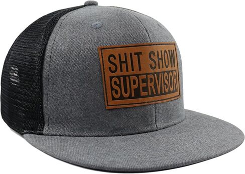 Funny Shit Show Supervisor Trucker Hat, Adjustable Shit Show Leather Patch Baseball Cap for Men Women in Kuwait