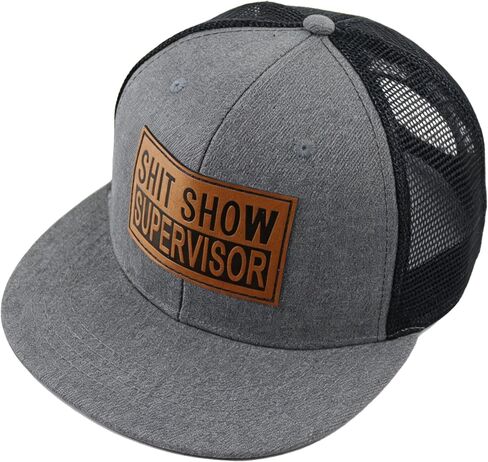 Funny Shit Show Supervisor Trucker Hat, Adjustable Shit Show Leather Patch Baseball Cap for Men Women in Kuwait