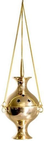 Handmade Gold Brass Incense Burner/Incense Censer with Sieve – Adjustable Height 4.33 Inch Adjustable Incense Heater for Aromatherapy with Tea Light Included (Gold Brass) in Kuwait