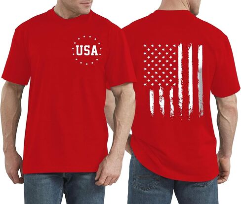 American Flag Shirts Men 4th of July Patriotic Shirt USA Star Stripes Graphic Tees Independence Day Short Sleeve Tops in Saudi Arabia