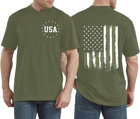 American Flag Shirts Men 4th of July Patriotic Shirt USA Star Stripes Graphic Tees Independence Day Short Sleeve Tops in Kuwait