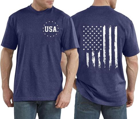 American Flag Shirts Men 4th of July Patriotic Shirt USA Star Stripes Graphic Tees Independence Day Short Sleeve Tops in Kuwait