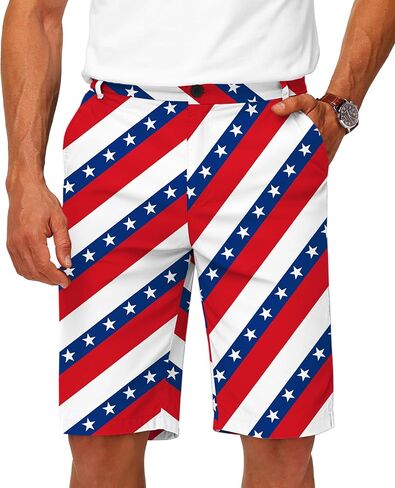 AOBUTE Mens Fourth of July Golf Shorts Patriotic Quick Dry Cargo Hiking Shorts S-2XL in Kuwait