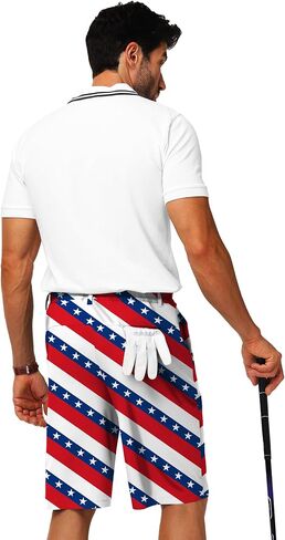 AOBUTE Mens Fourth of July Golf Shorts Patriotic Quick Dry Cargo Hiking Shorts S-2XL in Kuwait