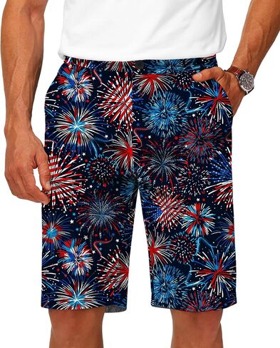 AOBUTE Mens Fourth of July Golf Shorts Patriotic Quick Dry Cargo Hiking Shorts S-2XL in Kuwait