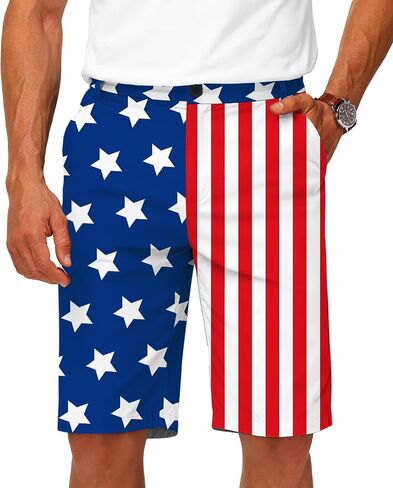 AOBUTE Mens Fourth of July Golf Shorts Patriotic Quick Dry Cargo Hiking Shorts S-2XL in Kuwait