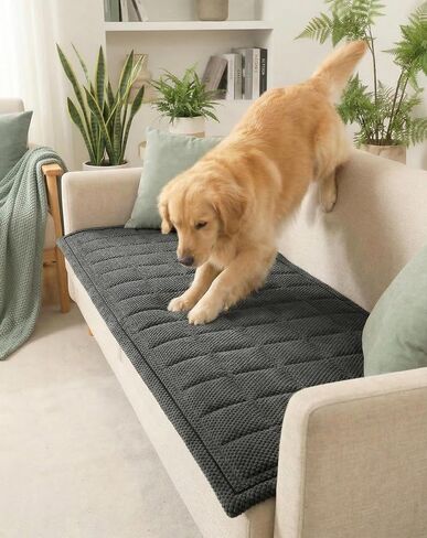 Couch Cover for Sofa and Dogs, Washable Waterproof Sofa Cover, Pet Couch Protector with Non Slip for 3 Cushion Couch Pet Friendly Furniture Cover(Dark Grey,27.6" x 83"/70 x 210cm) in Saudi Arabia