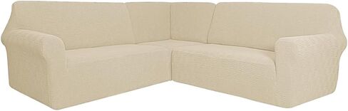 3 Pcs Stretch Soft Polyester Blend L Shaped Couch Covers for Sectional Corner Sofa Slipcover 5 Seat Couch Cover Furniture Protector Covers for Living Room in Saudi Arabia