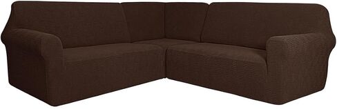 3 Pcs Stretch Soft Polyester Blend L Shaped Couch Covers for Sectional Corner Sofa Slipcover 5 Seat Couch Cover Furniture Protector Covers for Living Room in Saudi Arabia