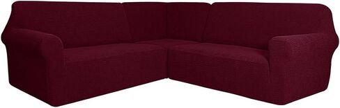 3 Pcs Stretch Soft Polyester Blend L Shaped Couch Covers for Sectional Corner Sofa Slipcover 5 Seat Couch Cover Furniture Protector Covers for Living Room in Saudi Arabia