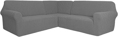3 Pcs Stretch Soft Polyester Blend L Shaped Couch Covers for Sectional Corner Sofa Slipcover 5 Seat Couch Cover Furniture Protector Covers for Living Room in Saudi Arabia