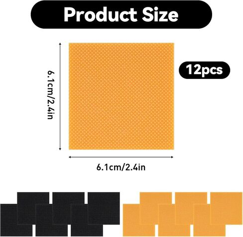 12-Pack Square Rubber Heel Repair Pads, 6.1x6.1x0.35cm (2.4"), Non-Slip Shoe Sole Protector Patches, Cuttable Boot Heel Replacement Tips for High Heels, Boots, Dress Shoes in Saudi Arabia