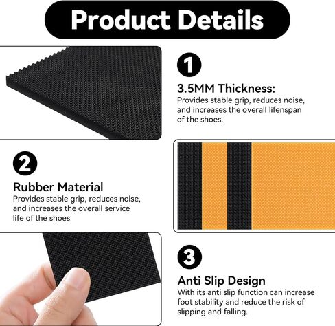 12-Pack Square Rubber Heel Repair Pads, 6.1x6.1x0.35cm (2.4"), Non-Slip Shoe Sole Protector Patches, Cuttable Boot Heel Replacement Tips for High Heels, Boots, Dress Shoes in Saudi Arabia