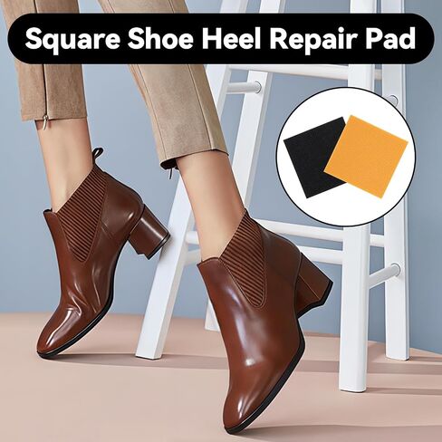 12-Pack Square Rubber Heel Repair Pads, 6.1x6.1x0.35cm (2.4"), Non-Slip Shoe Sole Protector Patches, Cuttable Boot Heel Replacement Tips for High Heels, Boots, Dress Shoes in Saudi Arabia