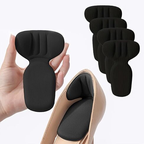 4pcs Black Heel Cushion Pads Soft Anti Slip Heel Grips Heel Protectors Prevent Blisters Stop Heel Slipping Improve Shoe Fit for Women Men High Heels Leather Dress Casual Shoes in Kuwait