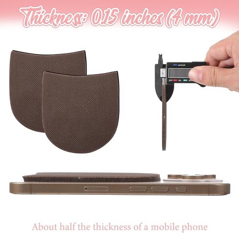 Shoe Repair Rubber Heels, 2 Pairs Cuttable Rubber Boot Heel Replacement Shoe Sole Repair Kit Anti-Slip Heel Pads for Men's and Woman's 5/32 Inch (4mm) Thick, Brown in Kuwait