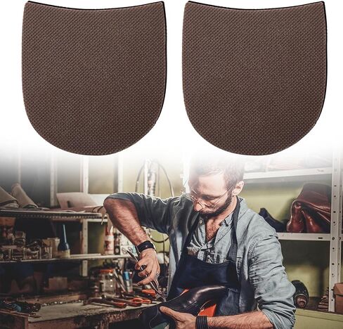 Shoe Repair Rubber Heels, 2 Pairs Cuttable Rubber Boot Heel Replacement Shoe Sole Repair Kit Anti-Slip Heel Pads for Men's and Woman's 5/32 Inch (4mm) Thick, Brown in Kuwait