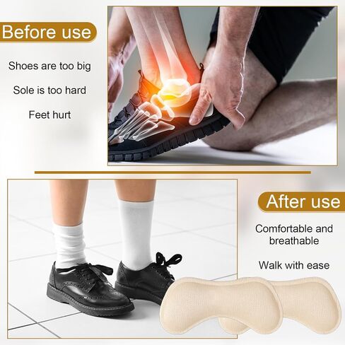 4 Pairs Shoe Tongue Pads 4 Pairs Shoe Heel Pads Heel Cushions for Womens Shoes Prevent Heels Slip Non Slip Cushion Inserts in Kuwait
