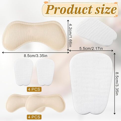 4 Pairs Shoe Tongue Pads 4 Pairs Shoe Heel Pads Heel Cushions for Womens Shoes Prevent Heels Slip Non Slip Cushion Inserts in Kuwait