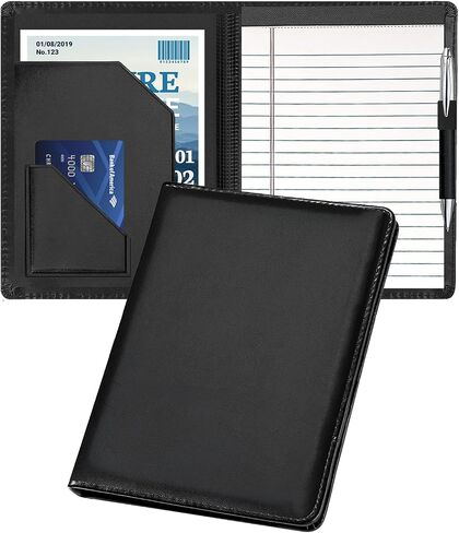 Junior Padfolio Folder - A5 Portfolio Binder Case with 5 x 8 Writing Pad and Interior Storage Pocket Executive Business Organizer for Men Women, Green. in Saudi Arabia