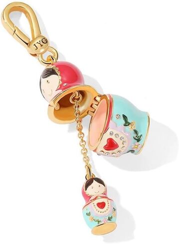 Russian Nesting Dolls Pendant Keychain, Red Classic Polka Dot, Zinc Alloy, Car Key Ring Accessory in Saudi Arabia