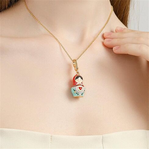 Russian Nesting Dolls Pendant Keychain, Red Classic Polka Dot, Zinc Alloy, Car Key Ring Accessory in Saudi Arabia