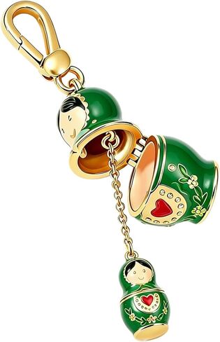 Russian Nesting Dolls Pendant Keychain, Red Classic Polka Dot, Zinc Alloy, Car Key Ring Accessory in Saudi Arabia