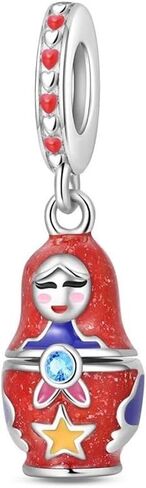 Russian Nesting Dolls Pendant Keychain, Red Classic Polka Dot, Zinc Alloy, Car Key Ring Accessory in Saudi Arabia