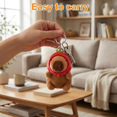3-Pack Capybara Plush Keychain, Cute Animal Keychains for Backpacks and Gifts, Soft Capybara Stuffed Keychain for Collectors, Fun Party Favors and Daily Accessories in Saudi Arabia