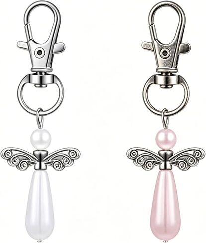 2pcs Guardian Angel Keychain Travel Amulet Good Luck Blessings | Safe Travel Good Luck Charms, Blessing Accessories, Party Favors, Travel Gifts in Kuwait