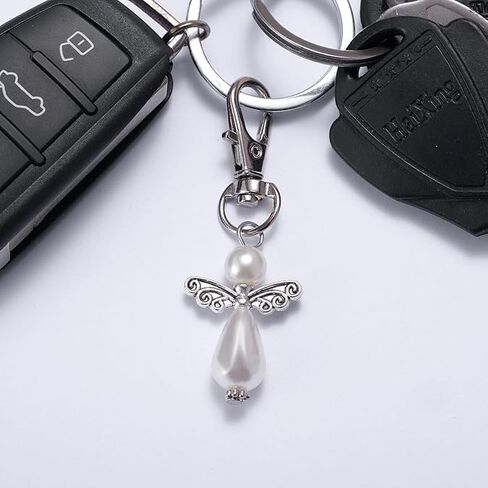 2pcs Guardian Angel Keychain Travel Amulet Good Luck Blessings | Safe Travel Good Luck Charms, Blessing Accessories, Party Favors, Travel Gifts in Kuwait