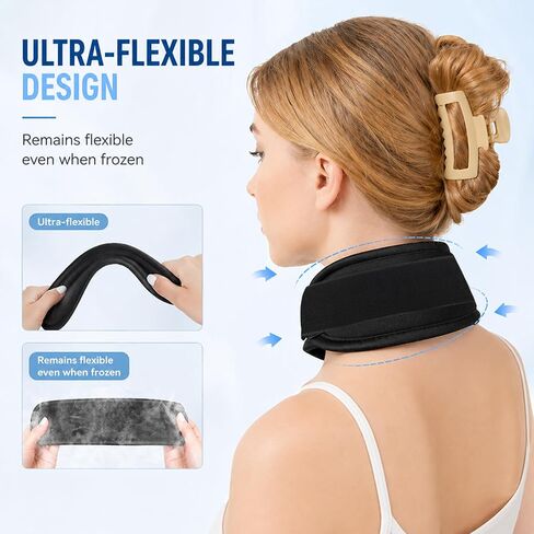 MR.ICE Neck Ice Pack Wrap for Tonsillectomy Recovery – Flexible Gel Cold Compress for Sore Throat, Thyroid Surgery & Neck Pain Relief, 38×10cm with Adjustable 40cm Strap, Reusable Hot & Cold Therapy in Saudi Arabia
