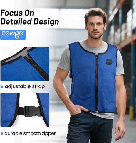 NEWGO Cooling Vest for Men& Women, Adjustable& Lightweight ice Jacket, 4 PCS Ice Packs, Ice Shirt for Motorcyle, Fishing, Cycling, Outdoor Working in Kuwait