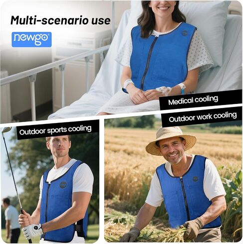 NEWGO Cooling Vest for Men& Women, Adjustable& Lightweight ice Jacket, 4 PCS Ice Packs, Ice Shirt for Motorcyle, Fishing, Cycling, Outdoor Working in Kuwait