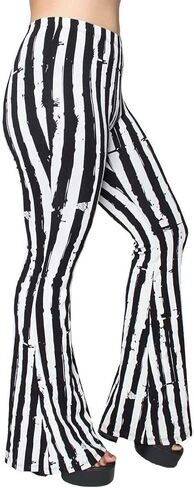 kreepsville 666 White Stripe Distressed Flare Strange and Unusual Leggings Women's Pants in Kuwait
