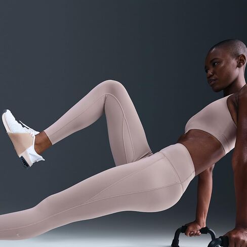 Nike Universa Women's High-Waisted 7/8 Leggings with No Front Seam (Malt/Mink Brown/Moon Particle) in Kuwait