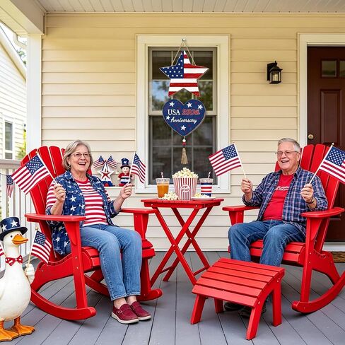 4th of July Decorations Patriotic Decorations Pentagram Heart Patriotic Wreath Hanging Sign Wooden USA 250th Anniversary Wreaths for Front Door Rustic Decorations Sign with Tassel for Memorial Day Independence Day Porch Wall Indoor Home Decor in Saudi Arabia