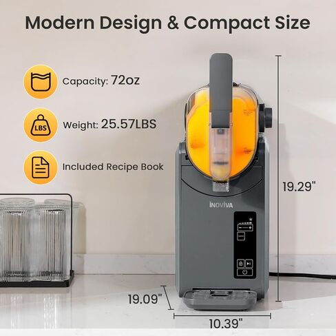 Slushie Machine, No Ice Needed, 68 oz INOVIVA Slushy Machine for Home with Self-Cleaning Function, Professional Frozen Drink Maker, 5 Preset Programs, Frozen Margaritas, Frappés, Milkshake, and More in Saudi Arabia