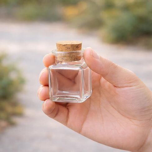 6Packs 50ml/1.67OZ Square Glass Bottles with Cork Stoppers Decorative Glass Containers Small Clear Glass Jars Mini Potion Bottles for DIY Crafts, Message Bottles, Spice Storage, Wedding Decor in Saudi Arabia